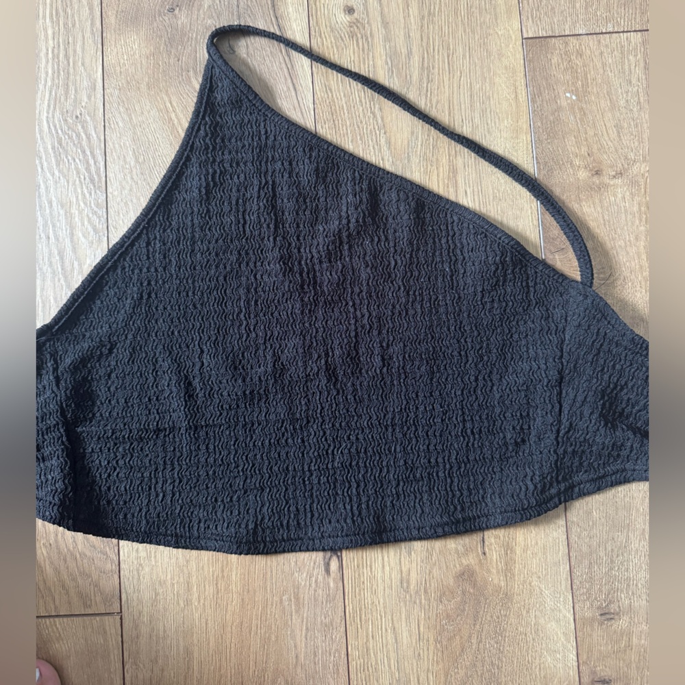 SHEIN Black and Tan Textured Top